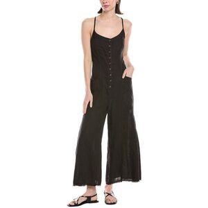 Xcvi Womens Calistina Linen Jumpsuit, Black